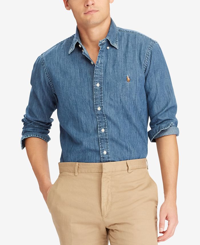 Polo Ralph Lauren Men's Classic-Fit Denim Shirt - Macy's