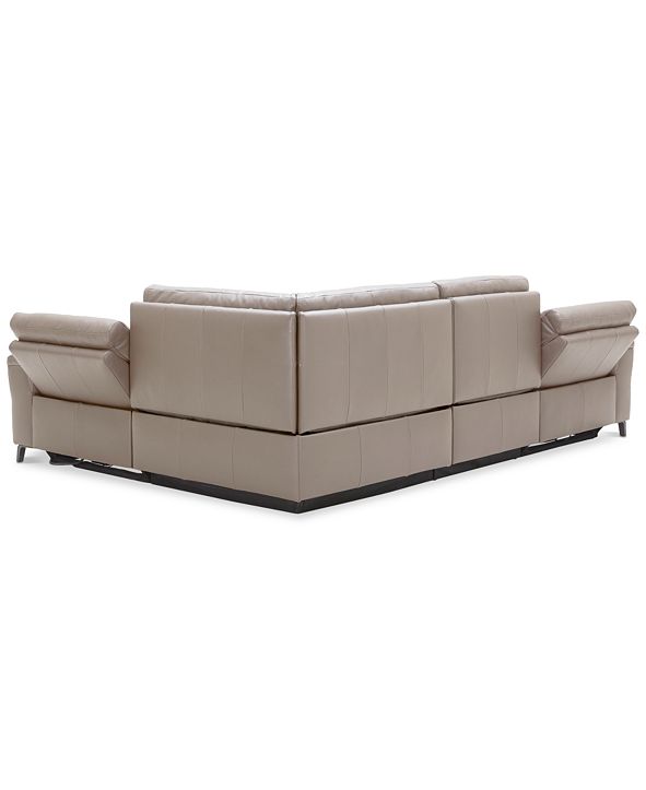 Furniture CLOSEOUT! Raymere 4Pc. Leather Sectional Sofa With 2 Power