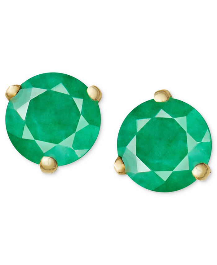 Macy's - 14k Gold Earrings, Emerald Stud (3/4 ct. t.w.)