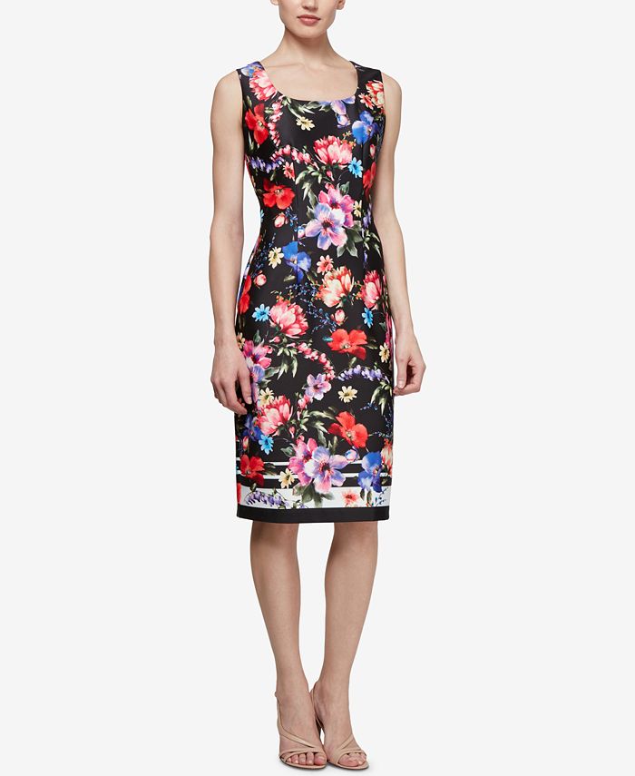 SL Fashions Floral-Print Sheath Dress - Macy's