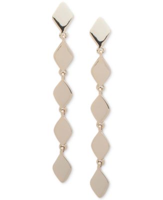 DKNY Gold-Tone Sculptural Linear Drop Earrings, Created for Macy's - Macy's