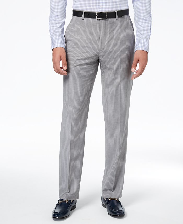 Sean John Men's Classic-Fit Stretch Gray Stripe Suit Pants - Macy's
