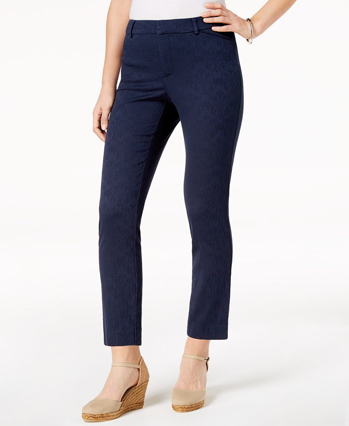 Charter Club Printed Tummy-Control Slim Ankle Pants, Created for Macy's ...