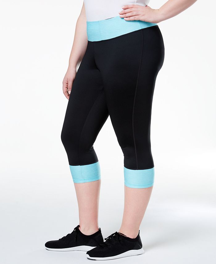 Ideology Plus Size Rapidry Colorblocked Cropped Leggings, Created for ...