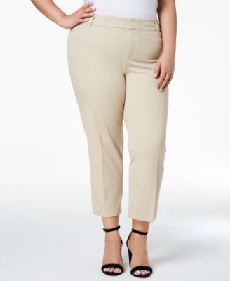 plus size khaki crop pants