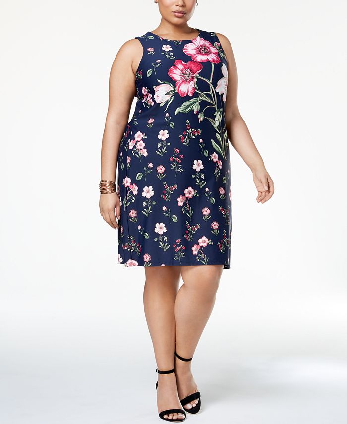 Charter Club Plus Size Floral-Print Sheath Dress, Created for Macy's ...