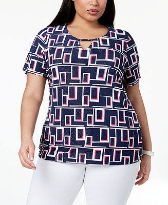 JM Collection Plus Size Jacquard Top, Created for Macy's - Macy's