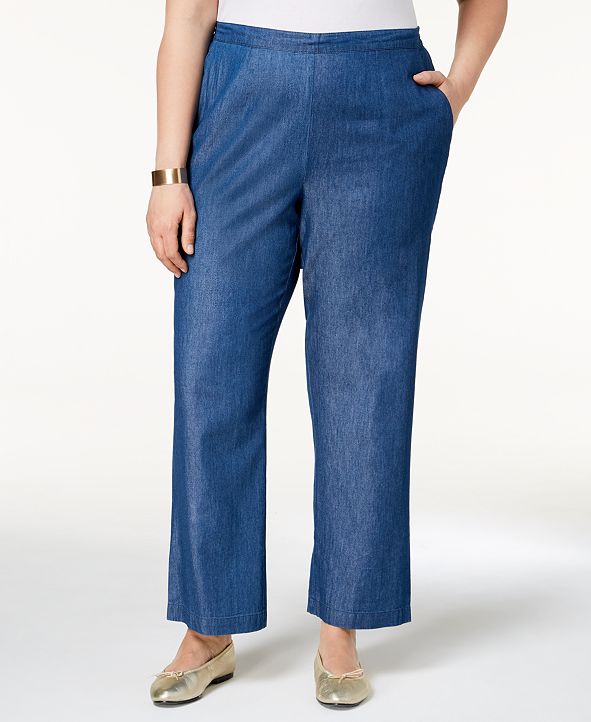 Alfred Dunner Plus Size Sun City Pull-On Denim Pants & Reviews - Jeans ...