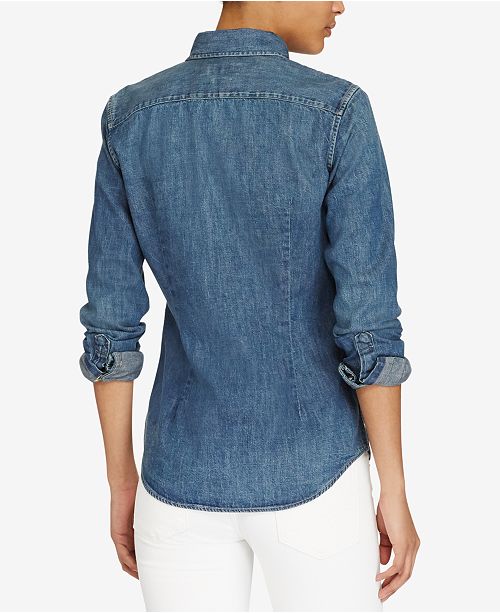 polo ralph lauren slim fit denim shirt