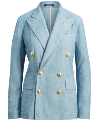 Ralph Lauren★Double-Breasted Chambray Blazer Double-Breasted Chambray Blazer