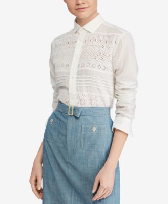 ralph lauren eyelet blouse