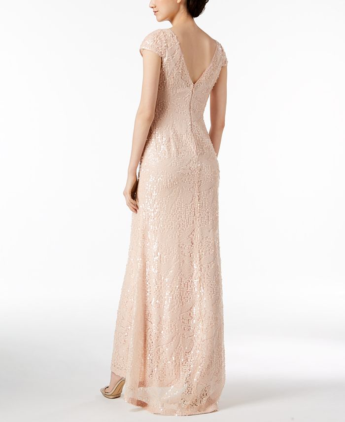Calvin Klein Short-Sleeve Sequined Gown & Reviews - Dresses - Women ...
