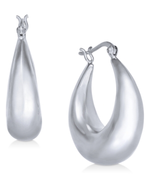 image of Essentials Medium Graduated Puff Medium Hoop Fine Silver Plate Earrings
