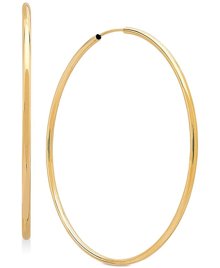 Macy's Polished Continuous Hoop Earrings in 14k Gold Macy's
