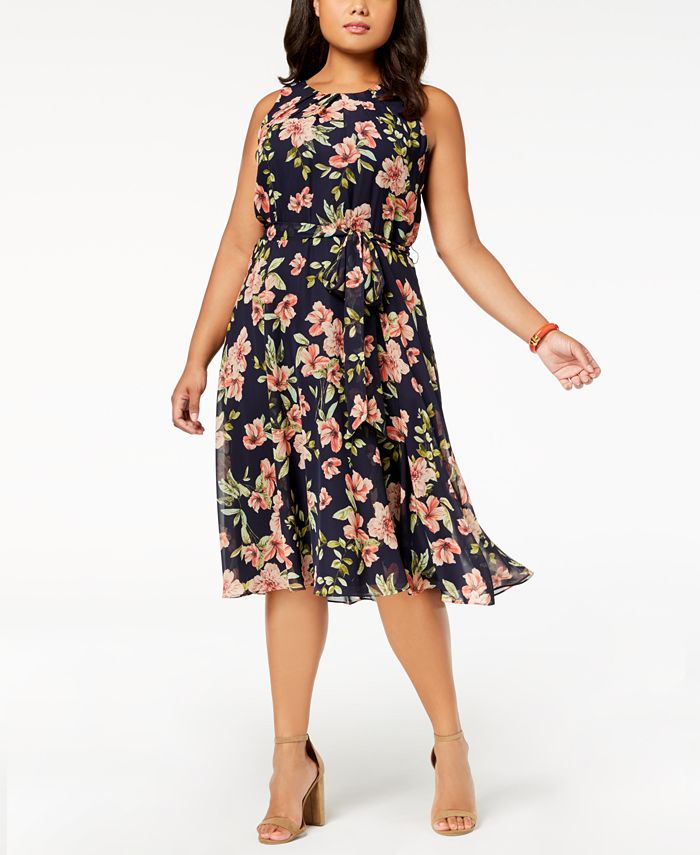 Jessica Howard Plus Size Sleeveless FloralPrint Dress Macy's