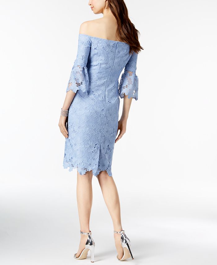Vince camuto off the hot sale shoulder lace sheath dress