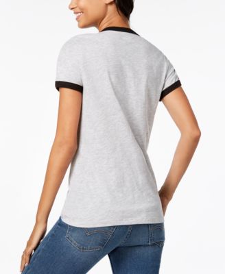 Juniors' Mickey & Minnie Graphic-Print T-Shirt