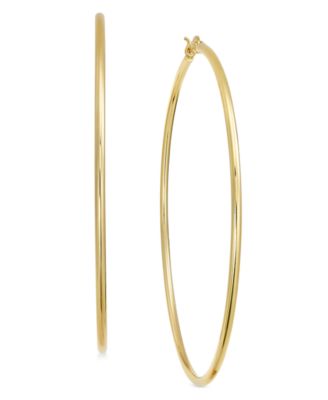 Silver Plate or Gold Plate Wire Tube Extra Large Hoop Earrings 