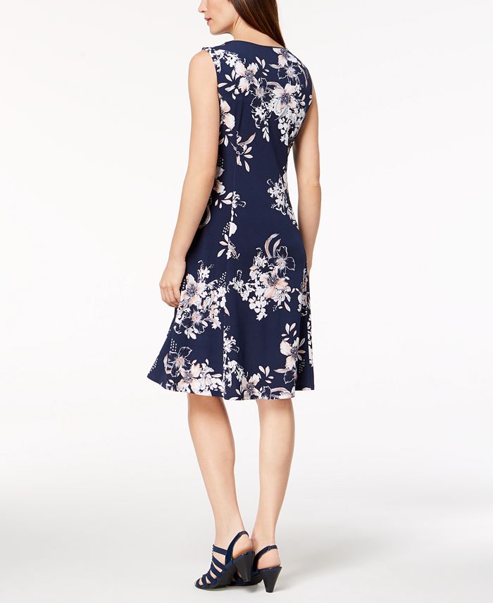 JM Collection Petite Printed A-line Dress, Created for Macy's - Macy's