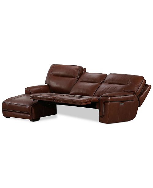 Furniture Closeout Myars 3 Pc Leather Chaise Sectional Sofa With