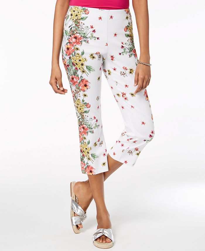 Charter Club Floral-Print Capri Pants, Created for Macy's - Macy's