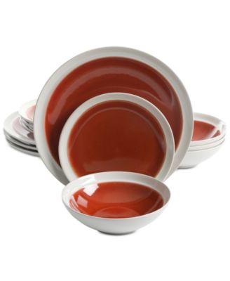 Gibson - Elite Clementine Red 12-Pc. Dinnerware Set, Service for 4
