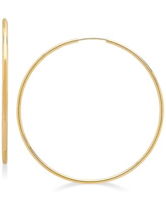 Polished Continuous Hoop Earrings in 14k Gold - Macy's