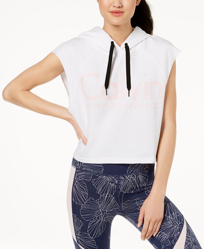 Calvin klein cropped hoodie and shorts clearance