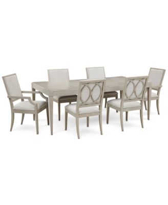 Furniture - Cinema Expandable Dining , 7-Pc. Set (Rectangular Dining Table, 4 Side Chairs & 2 Arm Chairs)