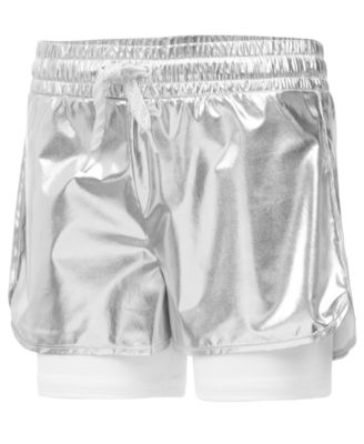 Ideology - Metallic Layered-Look Shorts, Big Girls (7-16)