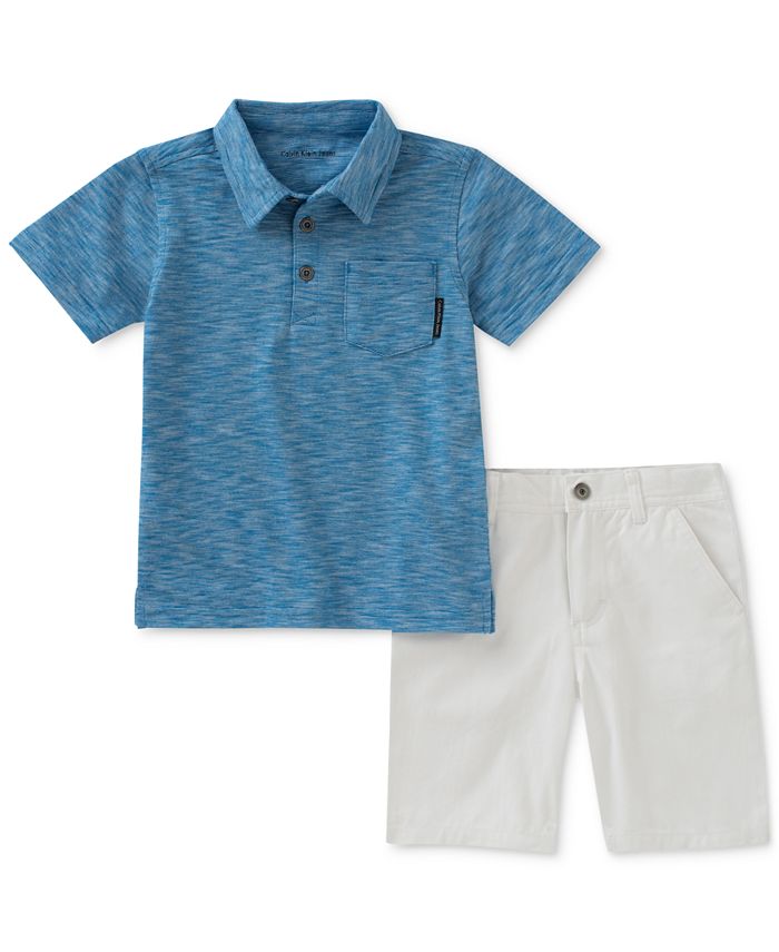 Calvin Klein 2Pc. Pocket Polo & Shorts Set, Toddler Boys Macy's