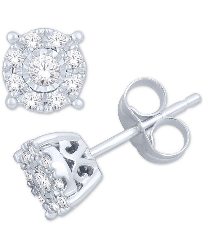 Macy's cluster diamond earrings online