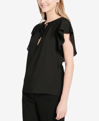 calvin klein flutter sleeve top