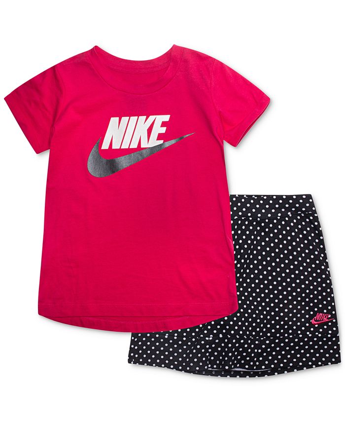 Nike Logo-Print T-Shirt & Printed Scooter Skort, Toddler Girls - Macy's