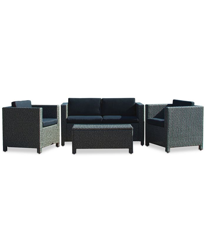 Noble House - Listyn Outdoor Sofa Set, Direct Ship