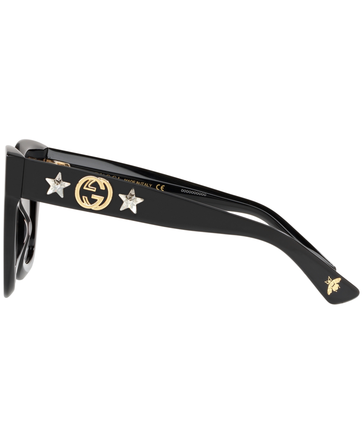 Gucci Black Black Grey Acetate Sunglasses In Brown