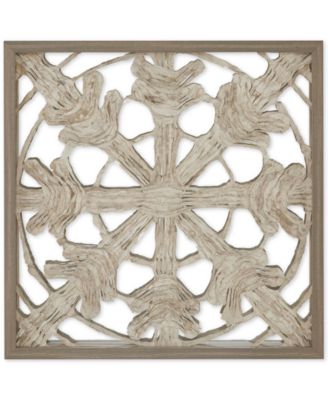 JLA Home - Harbor House Lattice Mirror 26" x 26" Rice Paper Framed Wall Art