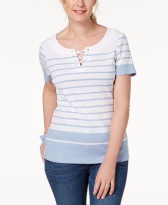 Karen Scott - Lace-Up Top