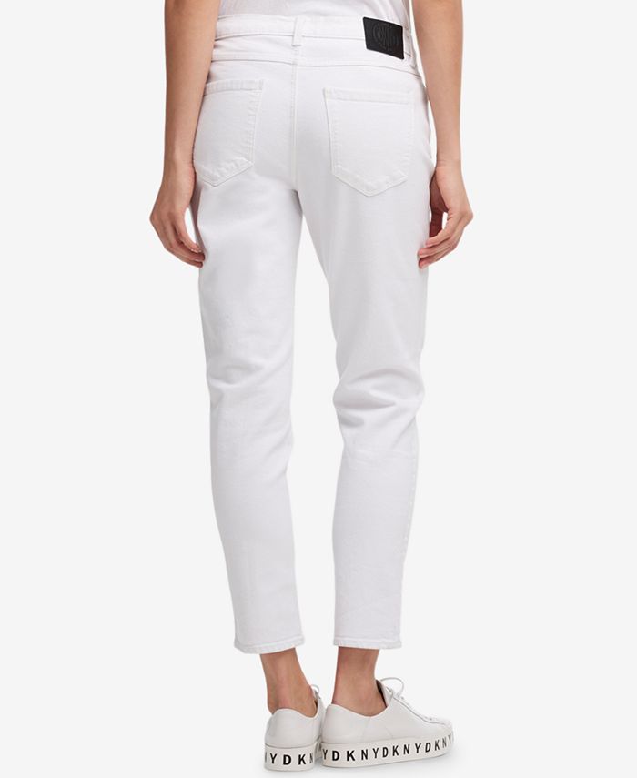 DKNY Ripped White Boyfriend Jeans & Reviews - Jeans - Women - Macy's