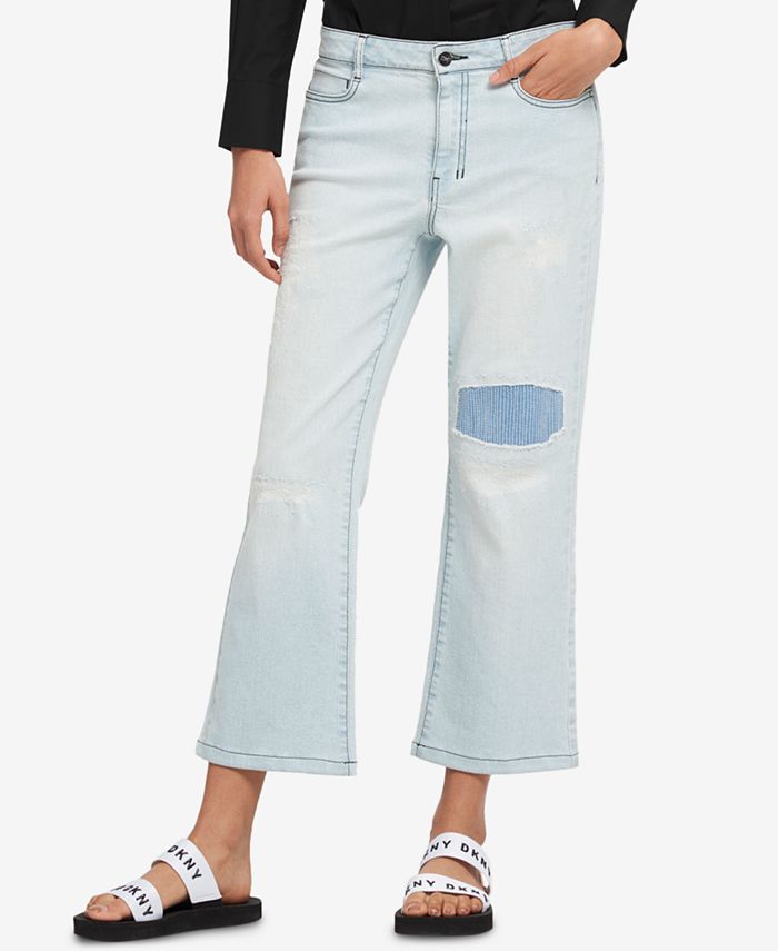 DKNY Patched Kick-Flare Jeans - Macy's