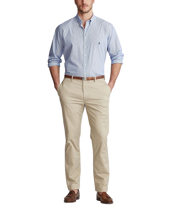 Polo Ralph Lauren Men's Big & Tall Striped Standard Fit Shirt - Macy's