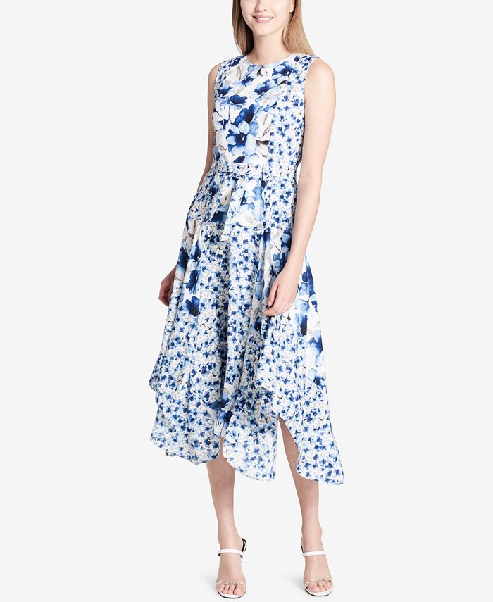 Calvin Klein Handkerchief Hem Midi Dress Macy s