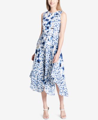 Calvin Klein Handkerchief-Hem Midi Dress - Macy's