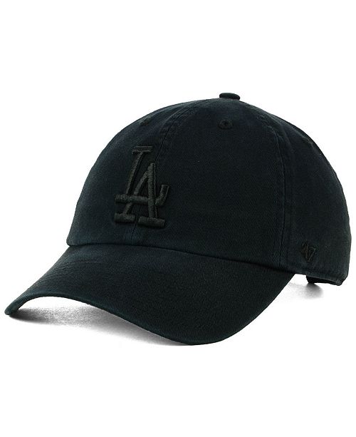 47 Brand Los Angeles Dodgers Black On Black Clean Up Cap Reviews Sports Fan Shop By Lids Men Macy S