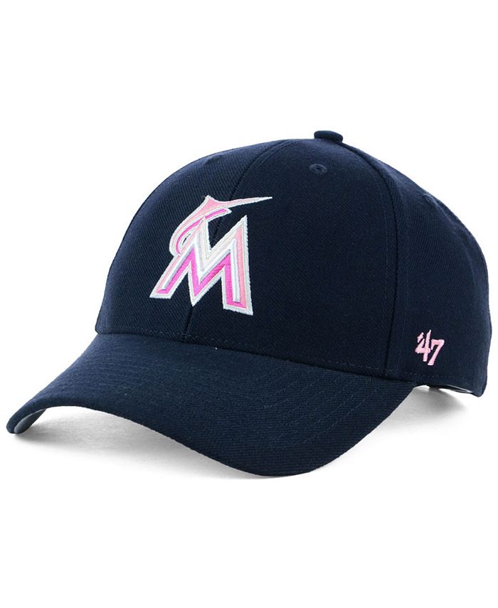 Miami Marlins hat cap '47 Brand MVP Adjustable Pink/White