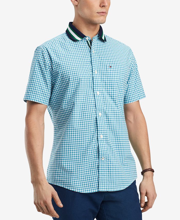 Tommy Hilfiger Men's Alle Knit-Collar Shirt, Created for Macy's - Macy's