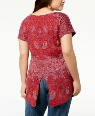Lucky Brand Plus Size Paisley-Print T-Shirt