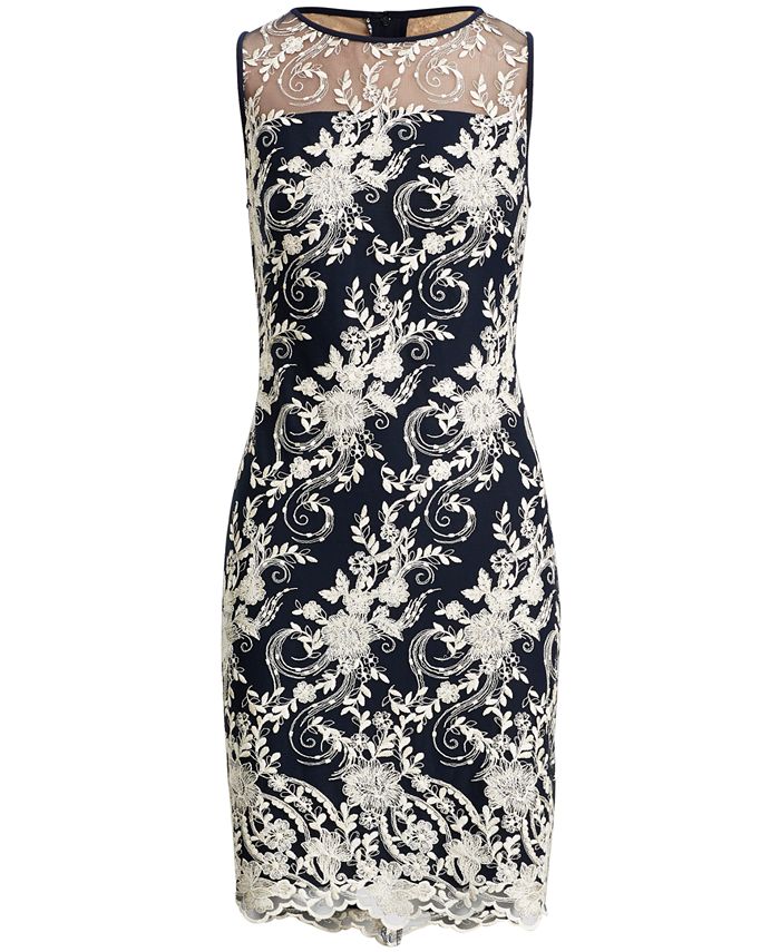 Lauren Ralph Lauren Floral-Embroidered Mesh Dress & Reviews - Dresses ...