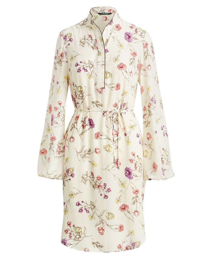 Lauren Ralph Lauren Floral-Print Crepe Dress - Macy's