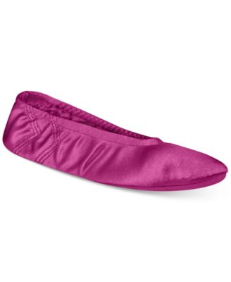 Isotoner Signature - Women's Stretch Satin Ballerina Slippers with Moisture Wicking
